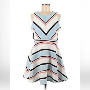 Xhileration striped fit and flare dress, size L